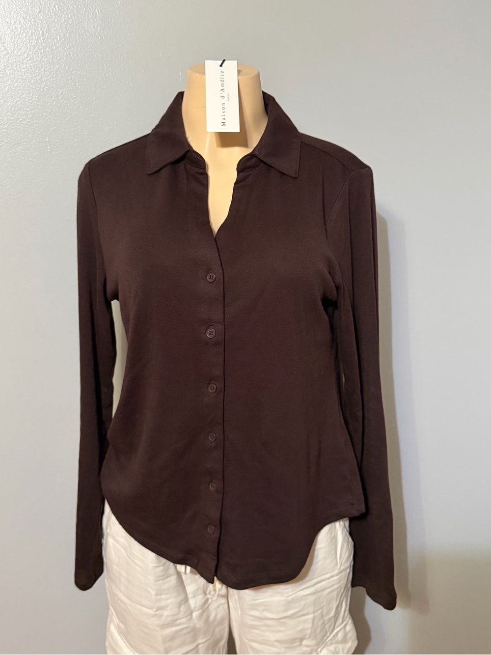 Maison d’Atelier Classic Button-Down Shirt in Dark Brown